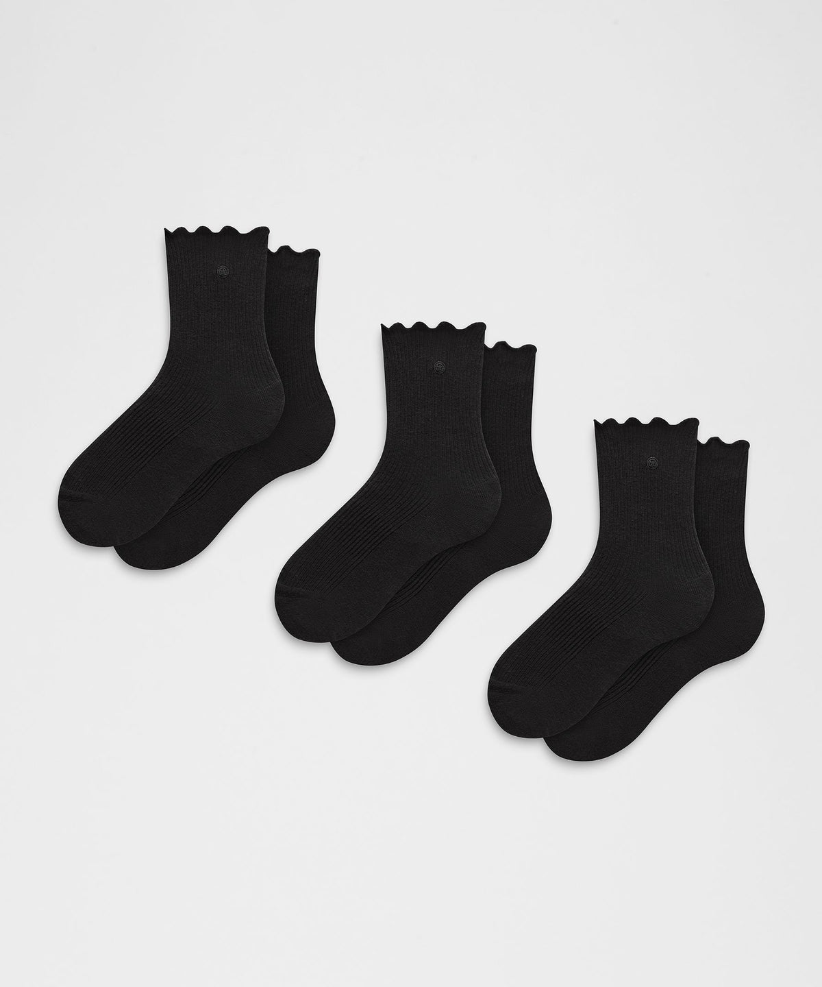 Unisex Lettuce Edge Quarter Socks3 Pack