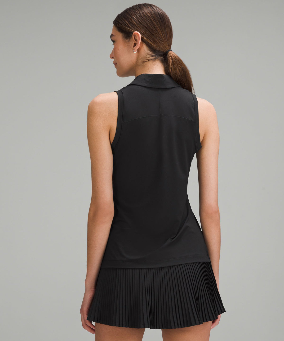 Quick-Dry Sleeveless Polo Shirt Straight HemLogo