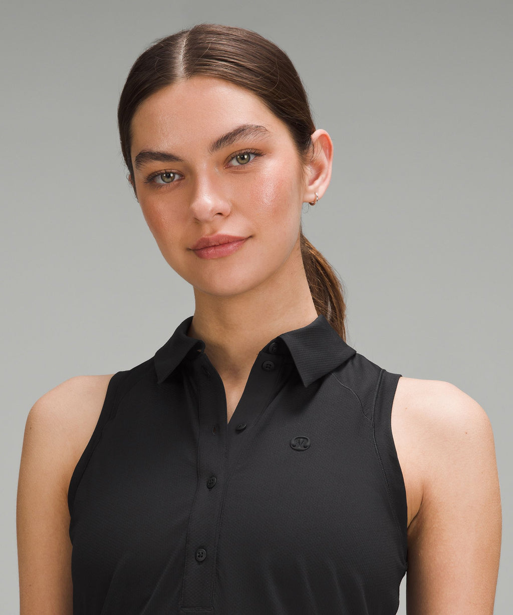 Quick-Dry Sleeveless Polo Shirt Straight HemLogo
