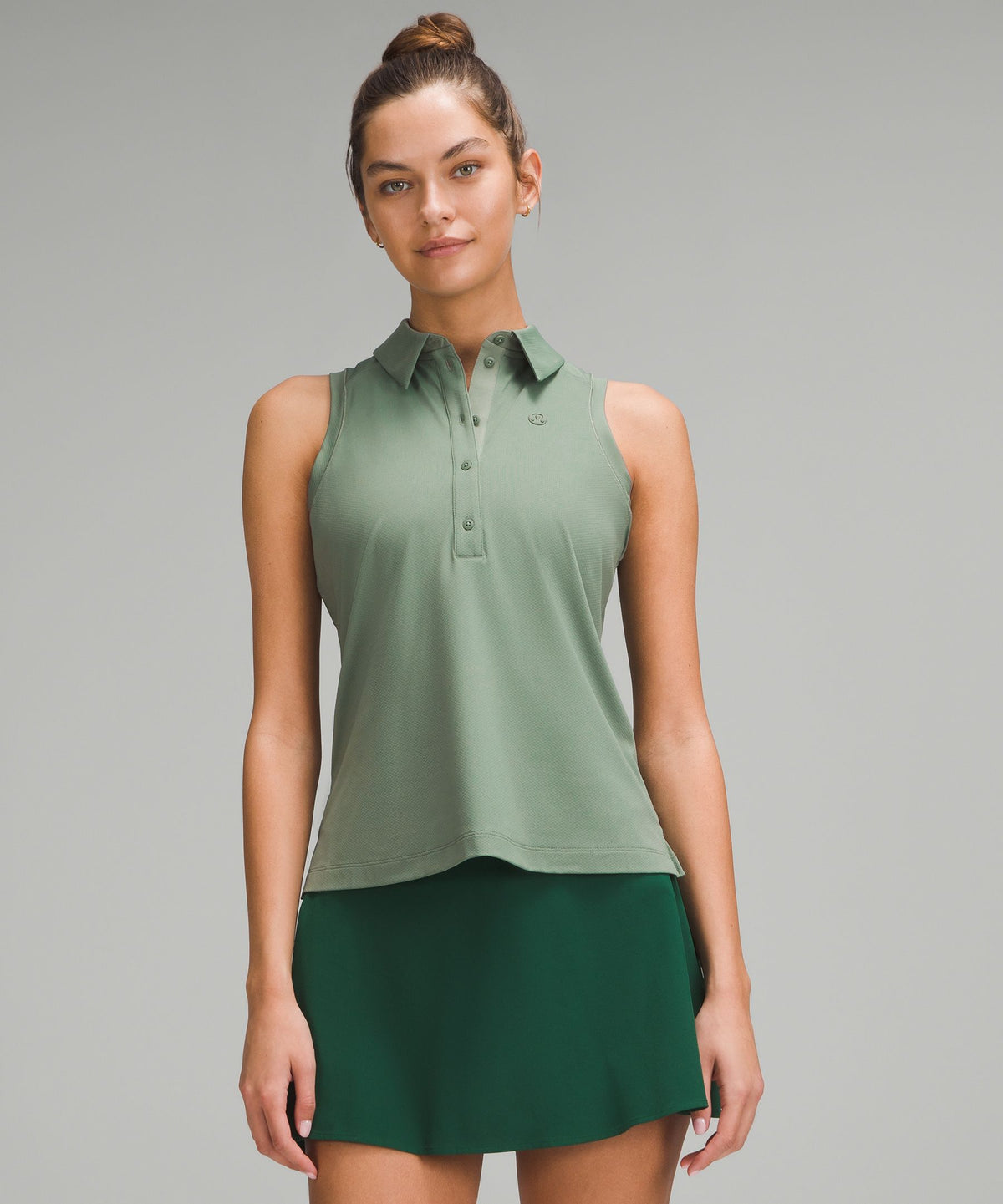 Quick-Dry Sleeveless Polo Shirt Straight HemLogo