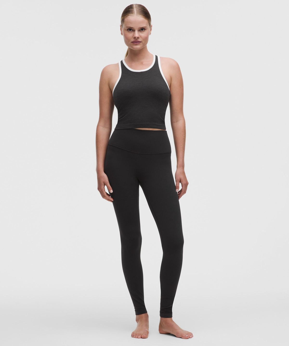Ebb to Street Cropped Racerback Tank TopContrast