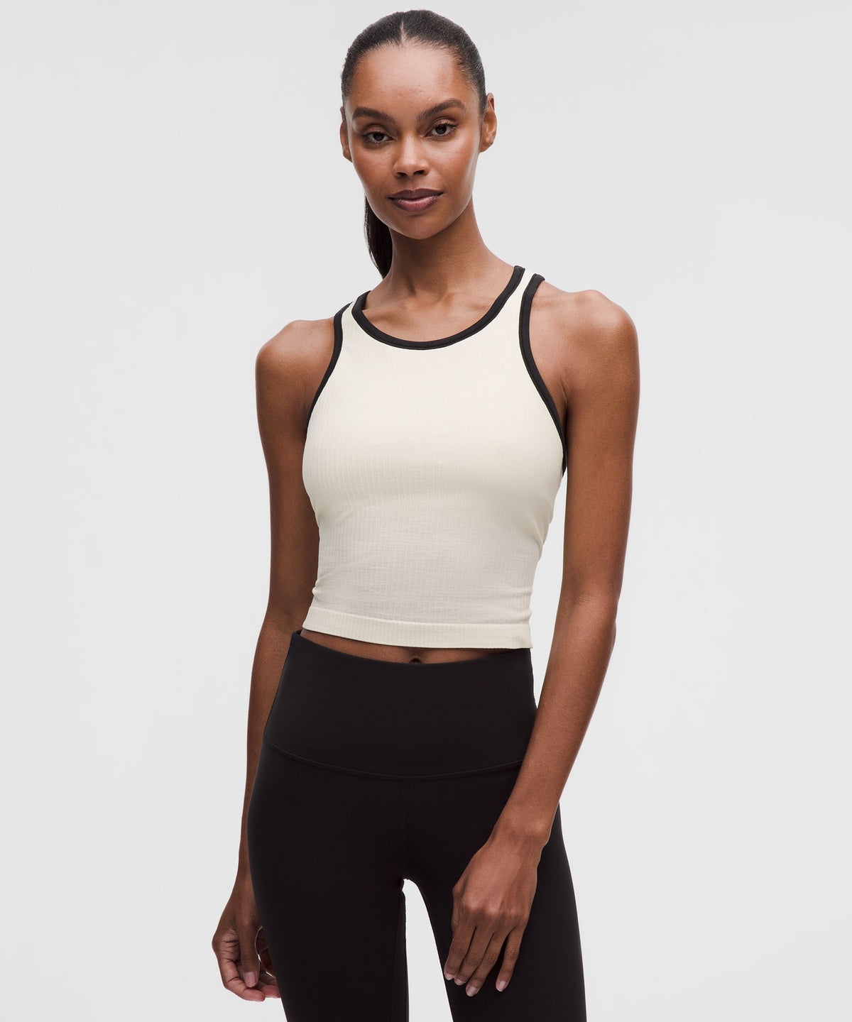 Ebb to Street Cropped Racerback Tank TopContrast