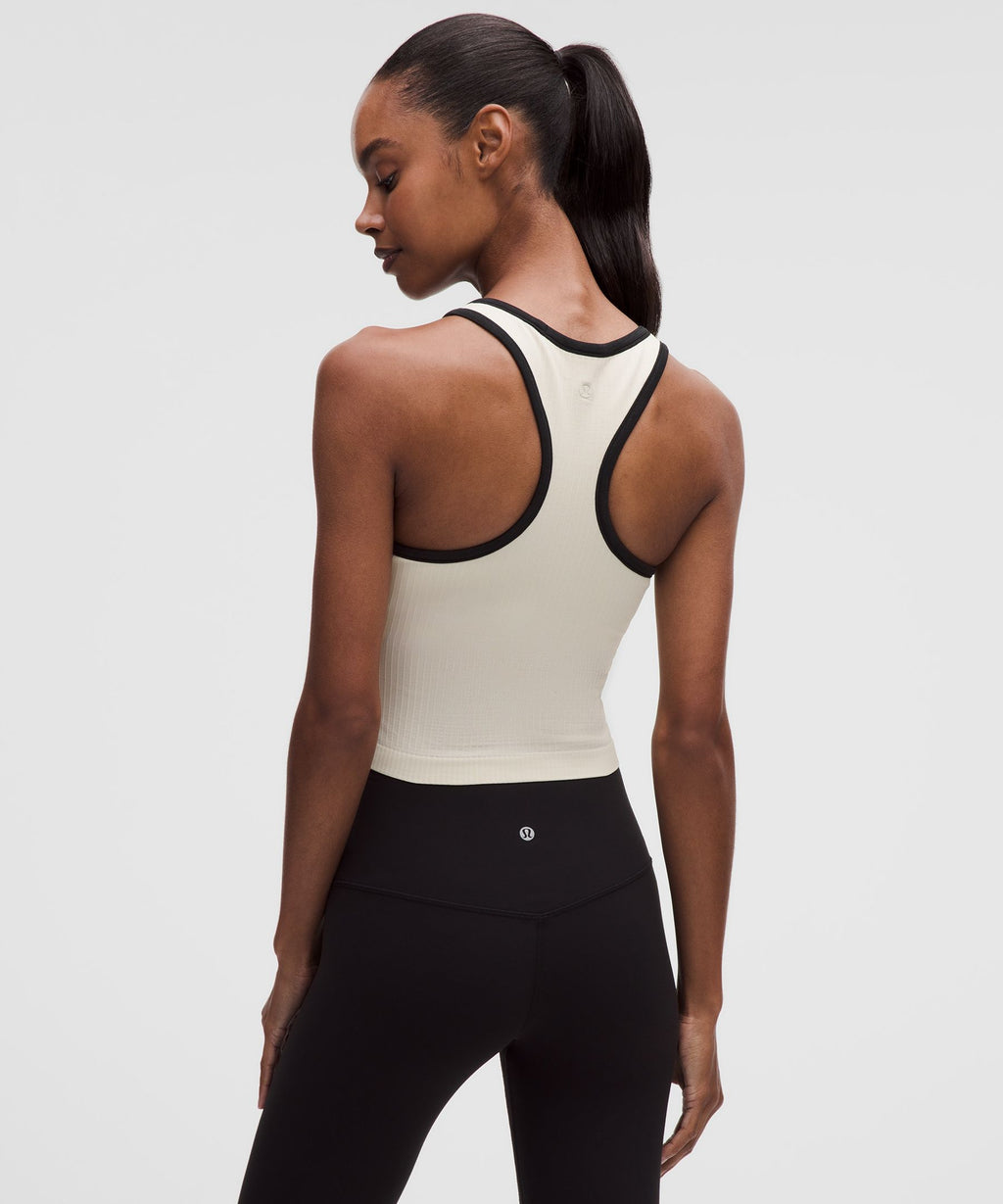 Ebb to Street Cropped Racerback Tank TopContrast