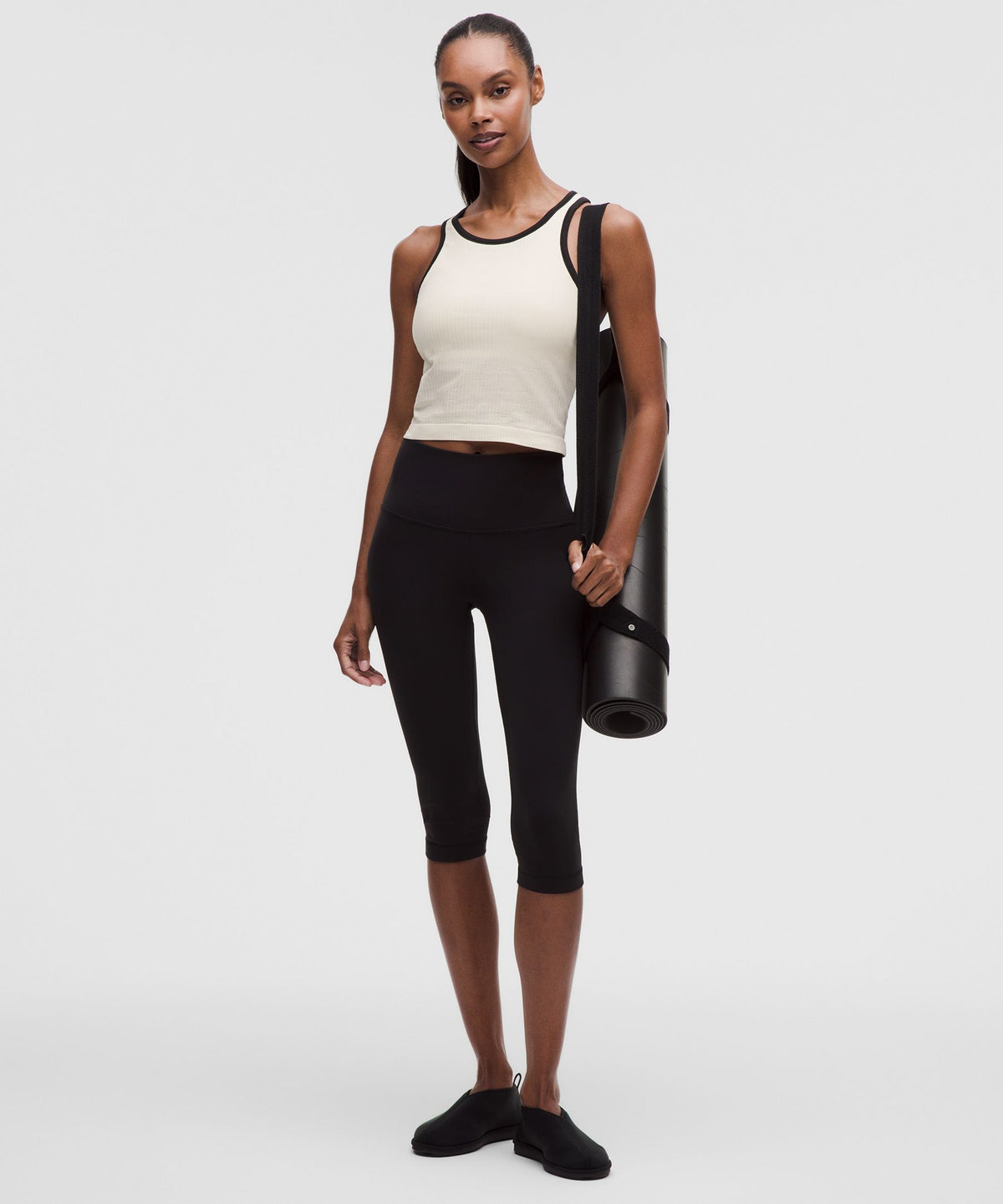 Ebb to Street Cropped Racerback Tank TopContrast