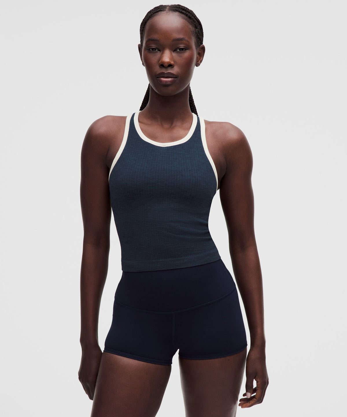 Ebb to Street Cropped Racerback Tank TopContrast