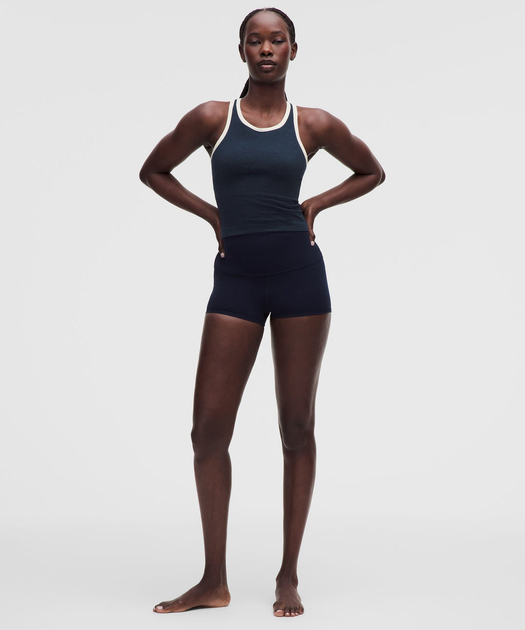 Ebb to Street Cropped Racerback Tank TopContrast