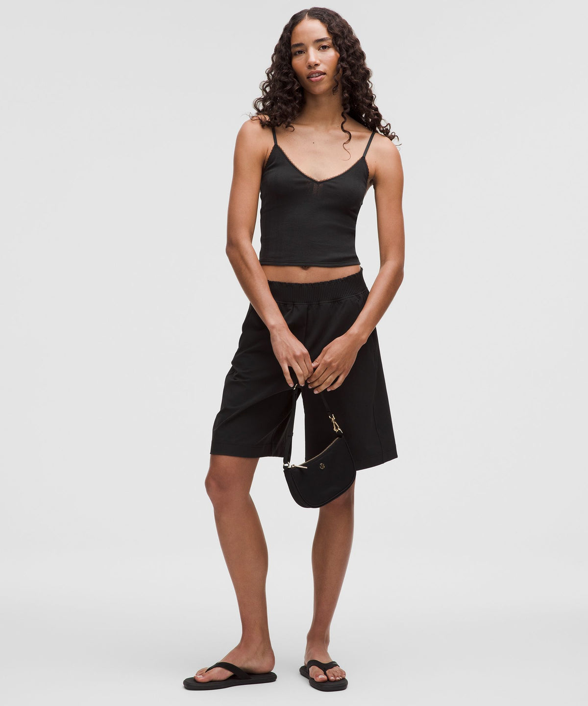 Cotton Pointelle Cropped Cami Tank Top