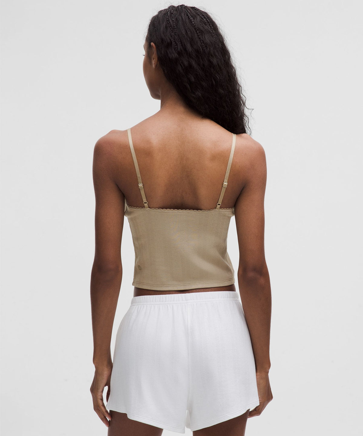 Cotton Pointelle Cropped Cami Tank Top