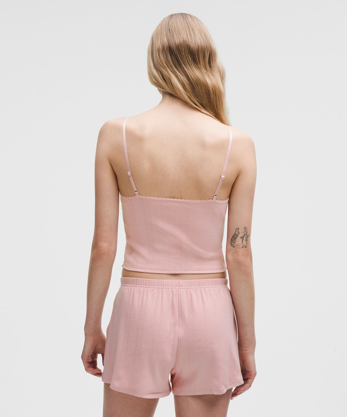 Cotton Pointelle Cropped Cami Tank Top