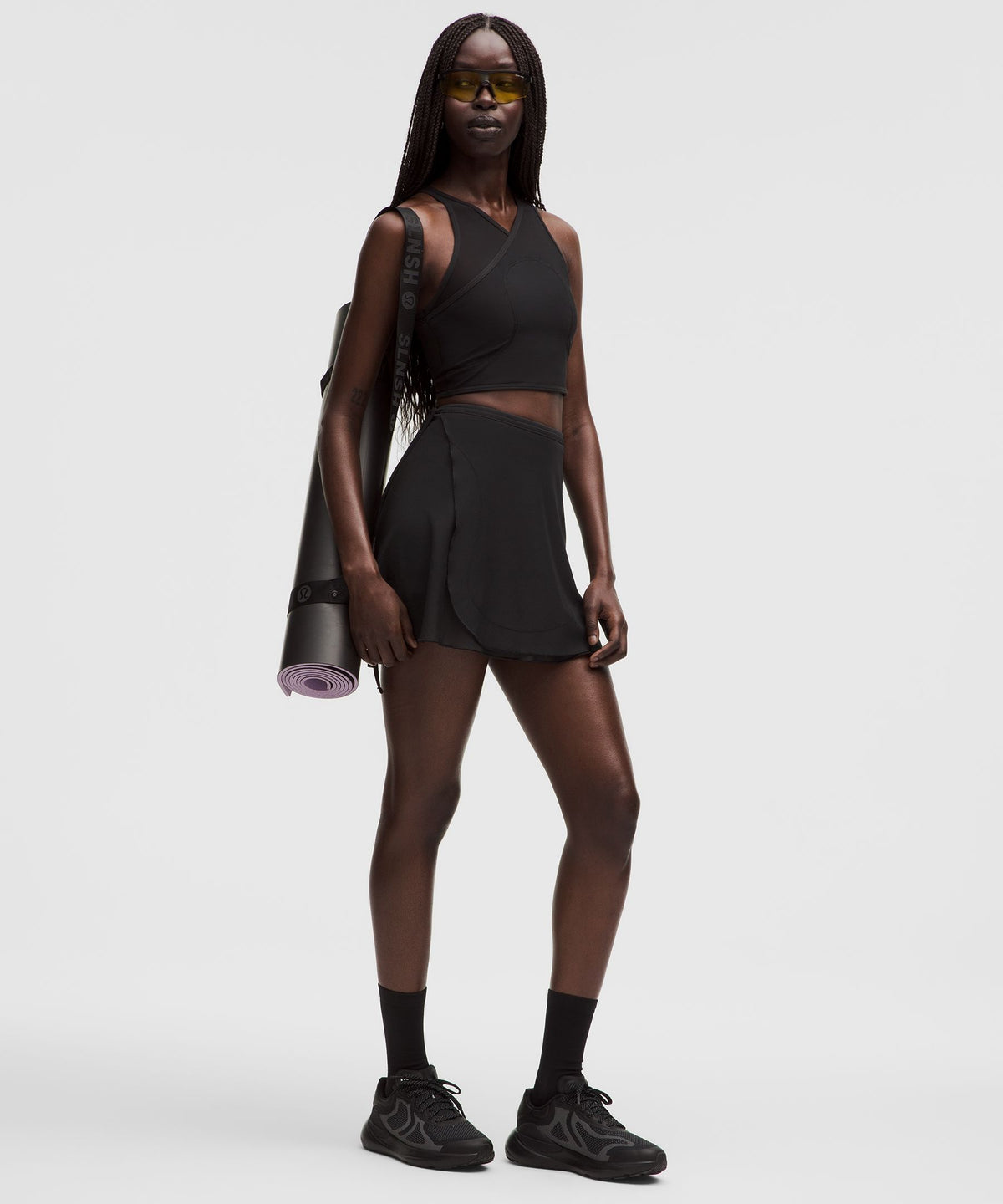 Mesh Cross-Front Cropped Tank Top B/C CupSLNSH Collection