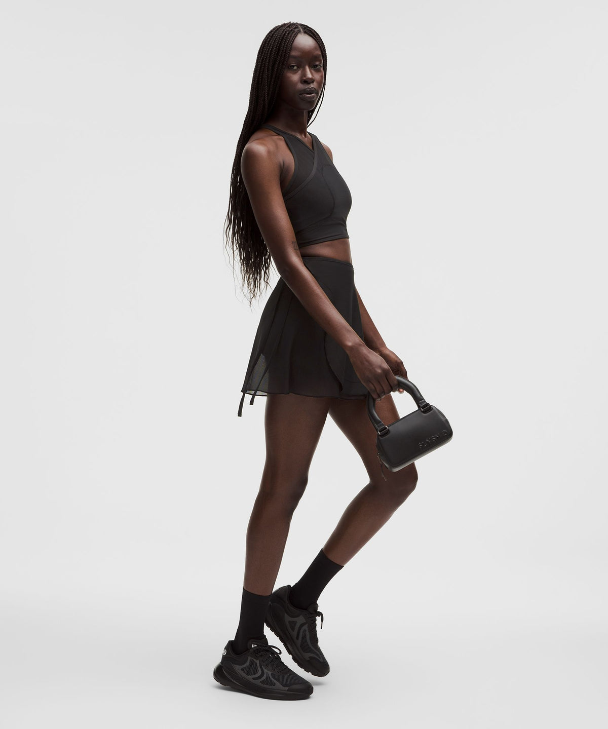 Mesh Cross-Front Cropped Tank Top B/C CupSLNSH Collection
