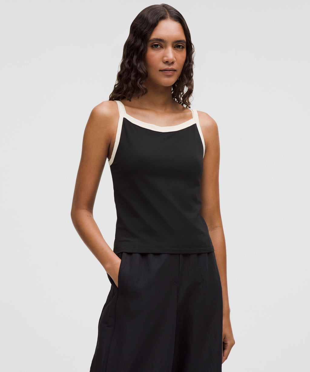 Organic Cotton High-Neck Ringer Tank Top