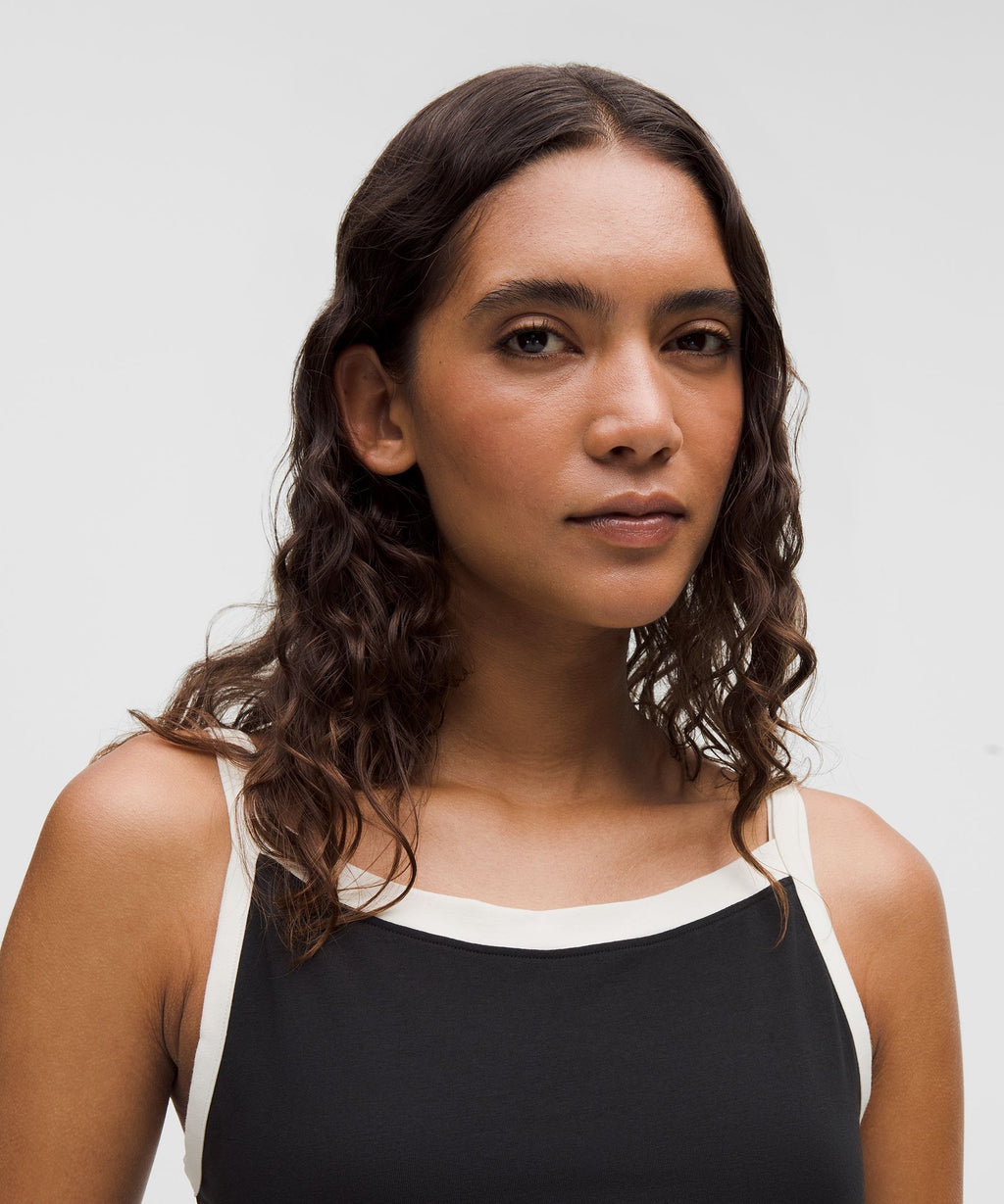 Organic Cotton High-Neck Ringer Tank Top