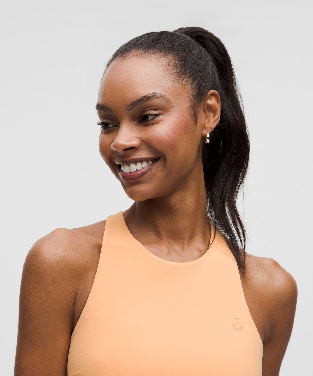 Scallop-Hem High-Neck Tennis Tank TopMedium Support, B/C Cup