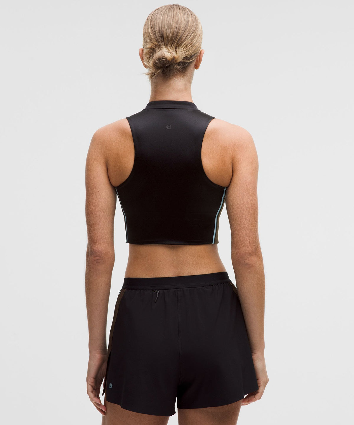 Satin Shine Full-Zip Tank Top Medium Support, B/C CupStripe