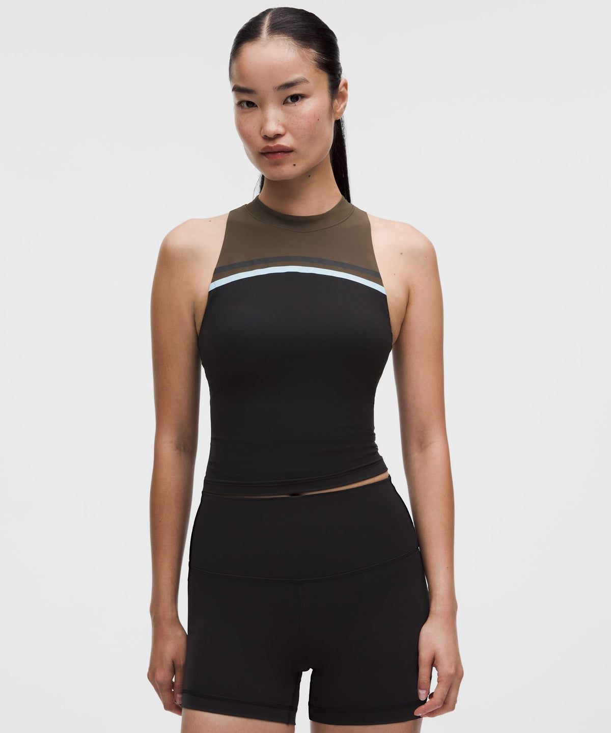 Mockneck Shelf Tank Top Light Support, B/C CupStripe