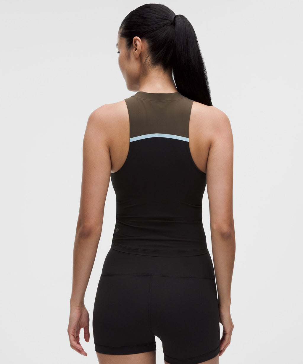 Mockneck Shelf Tank Top Light Support, B/C CupStripe