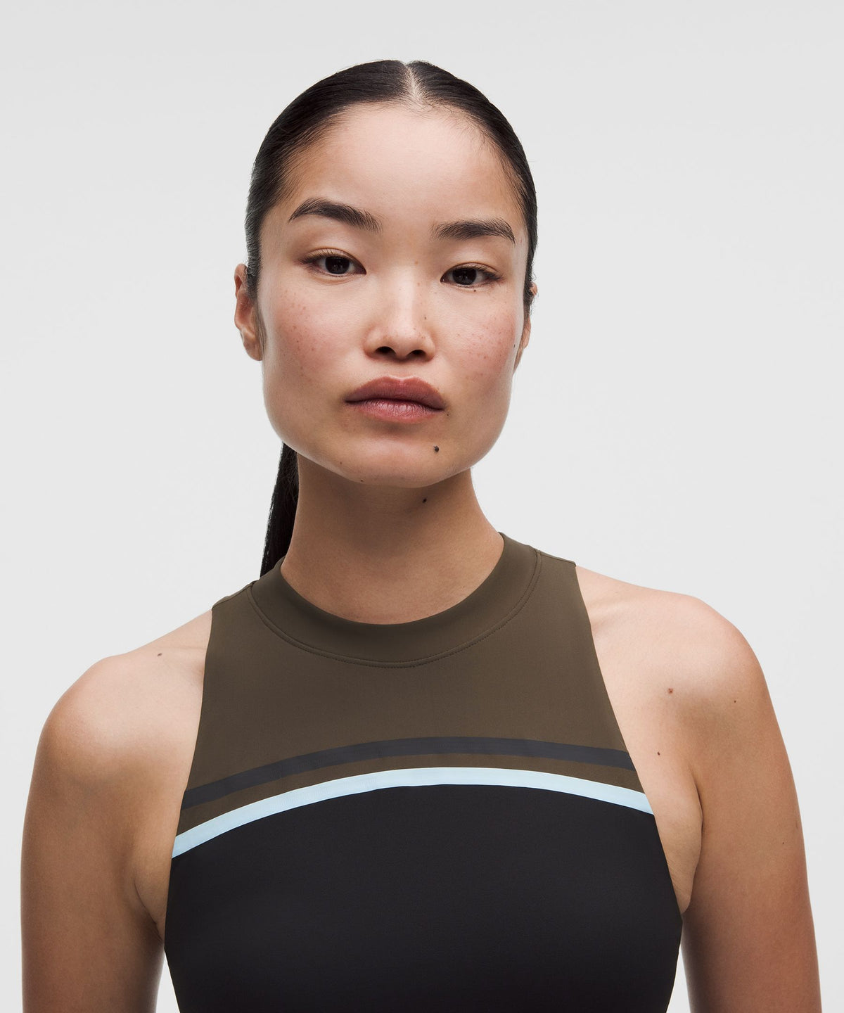 Mockneck Shelf Tank Top Light Support, B/C CupStripe