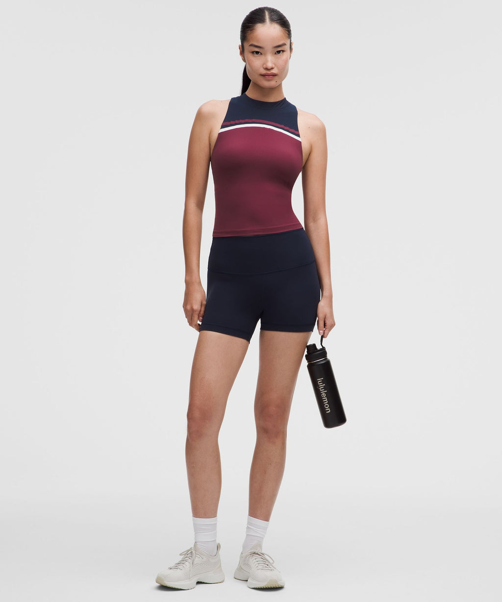 Mockneck Shelf Tank Top Light Support, B/C CupStripe