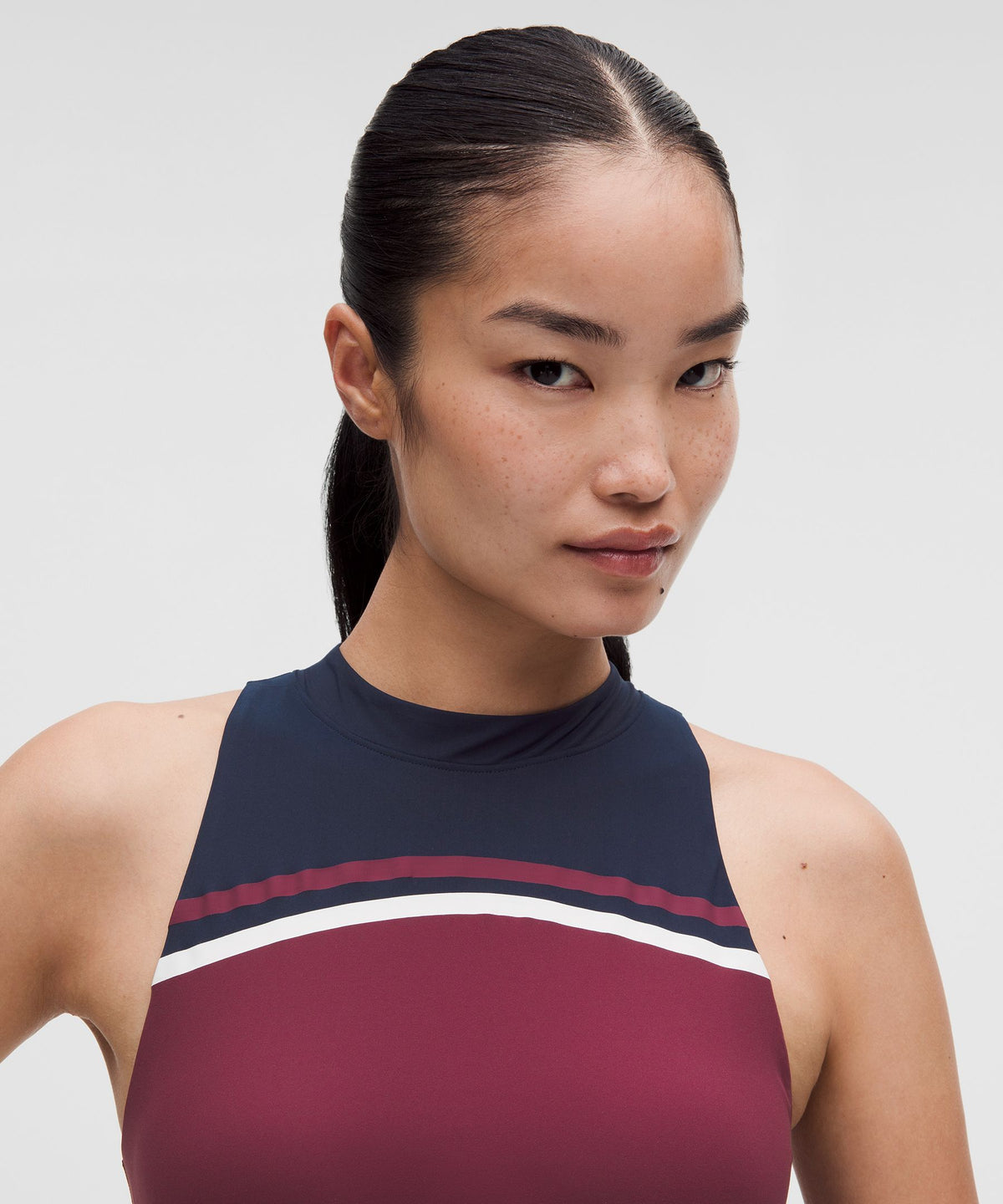 Mockneck Shelf Tank Top Light Support, B/C CupStripe