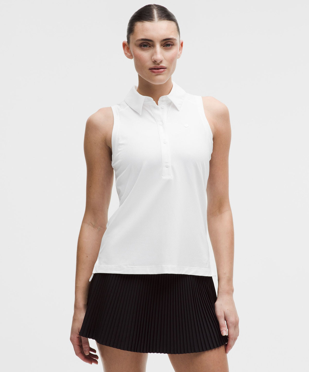 Quick-Dry Sleeveless Polo Shirt Straight HemLogo