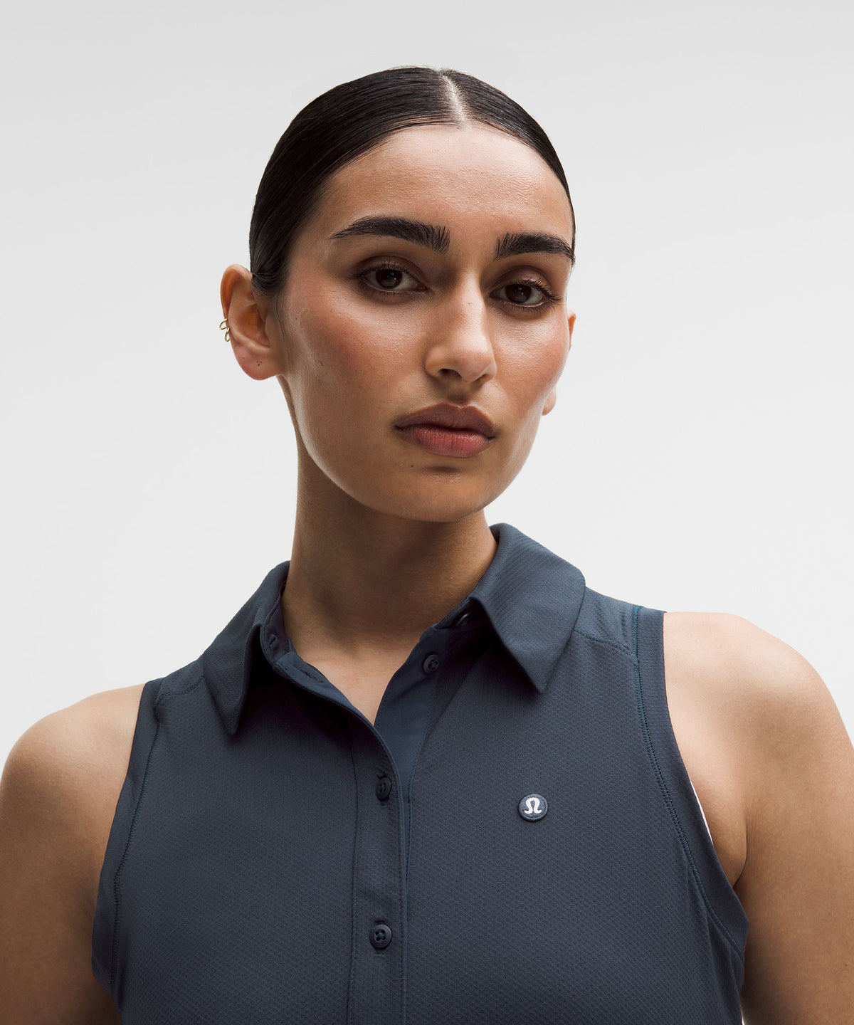 Quick-Dry Sleeveless Polo Shirt Straight HemLogo