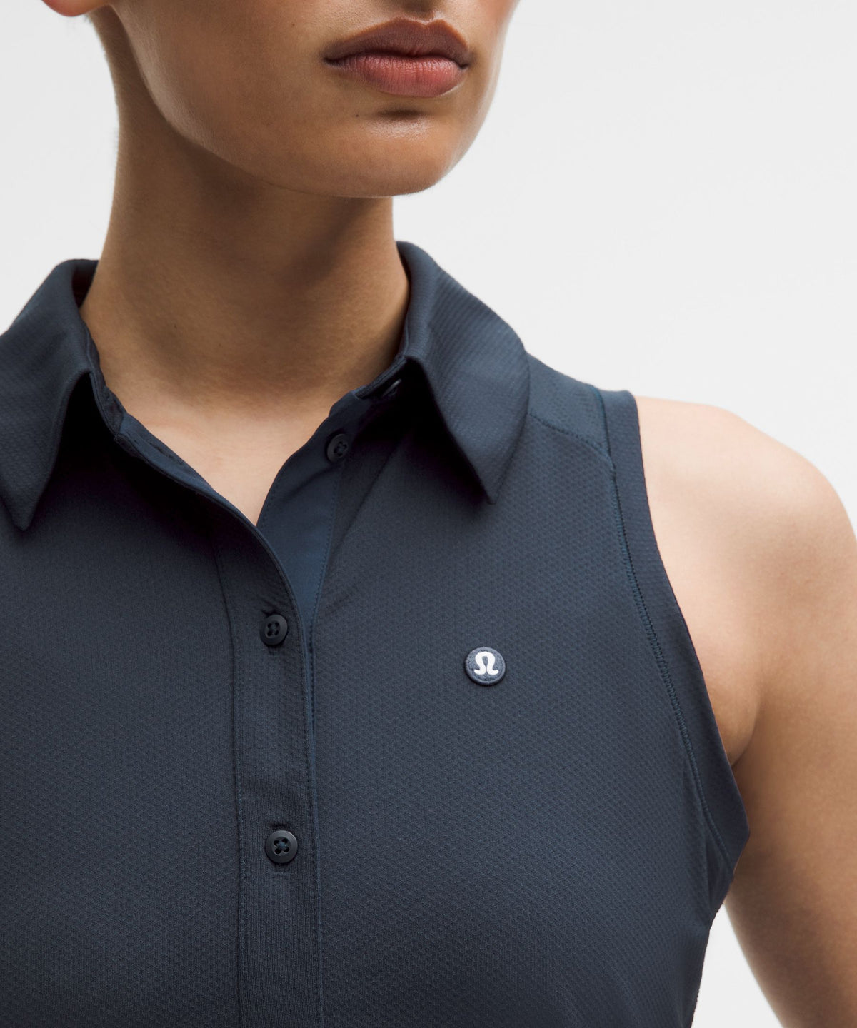 Quick-Dry Sleeveless Polo Shirt Straight HemLogo