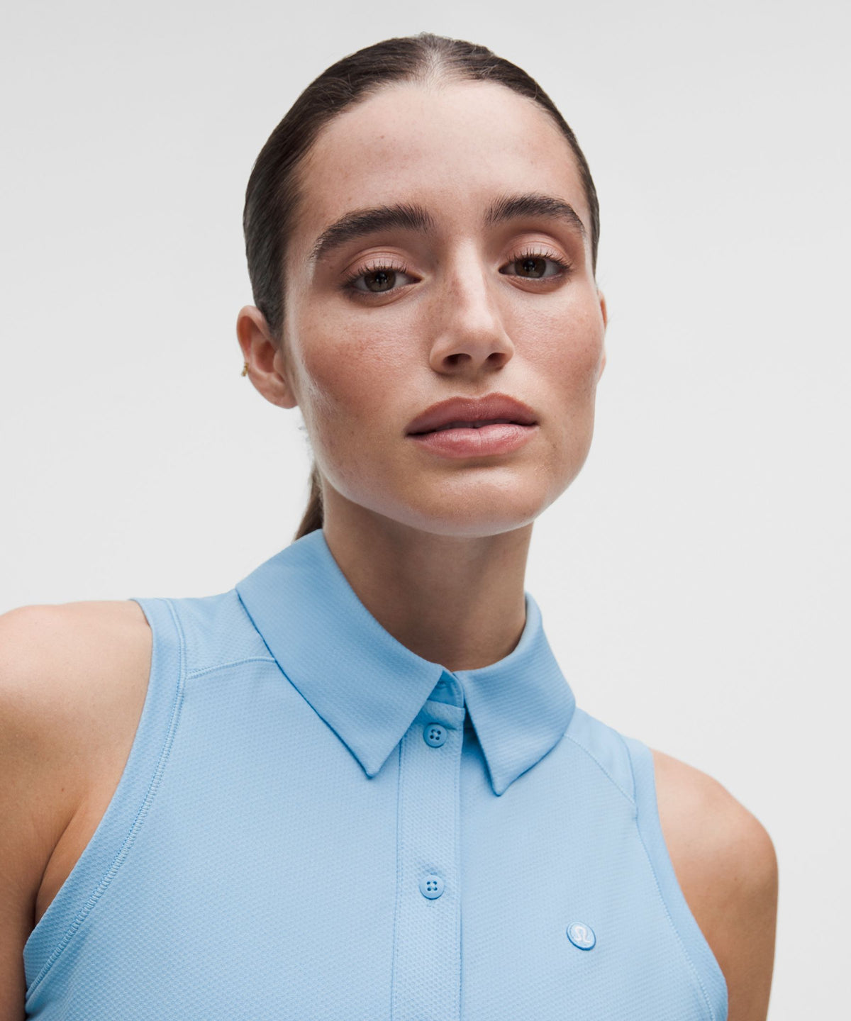 Quick-Dry Sleeveless Polo Shirt Straight HemLogo
