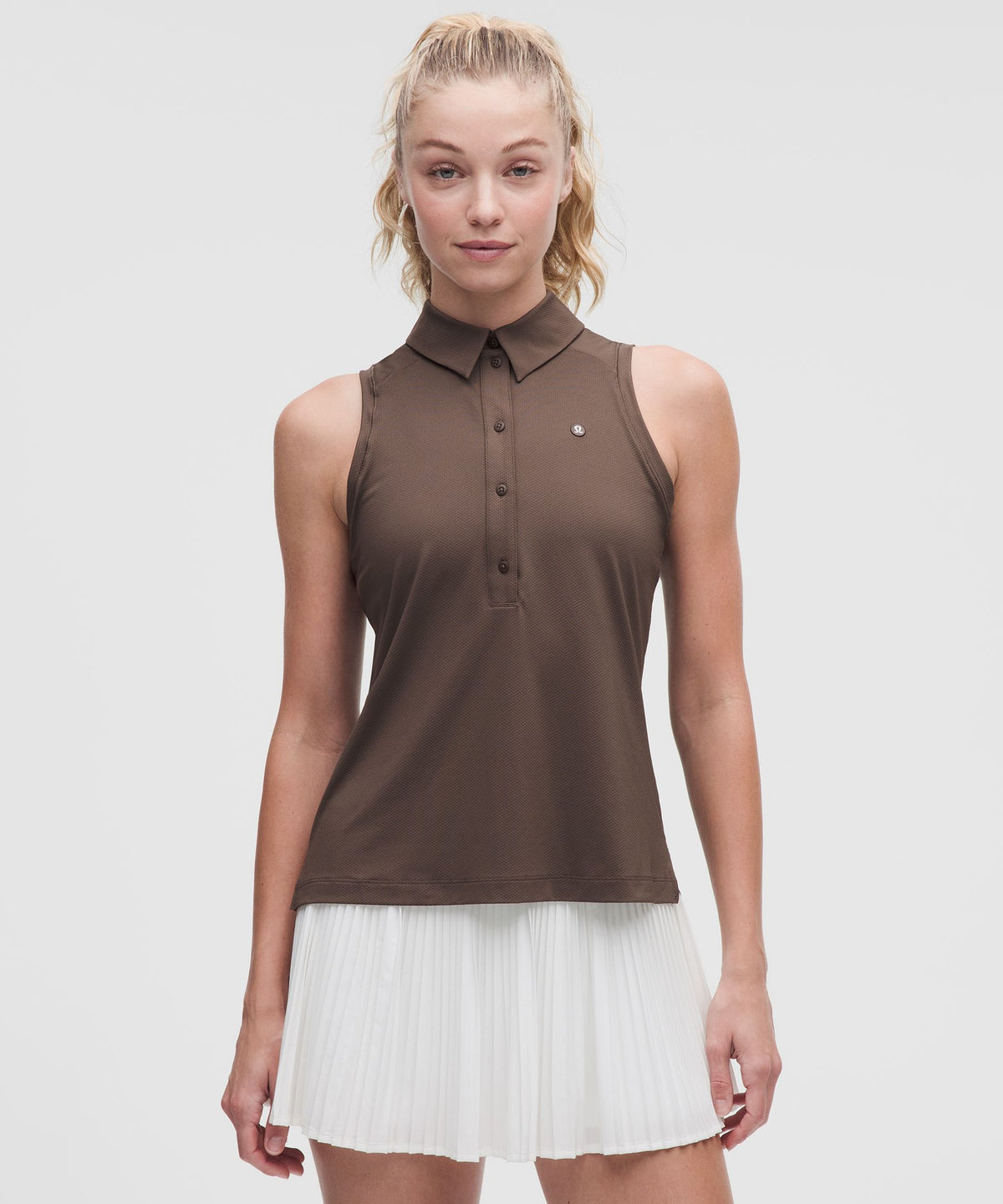 Quick-Dry Sleeveless Polo Shirt Straight HemLogo