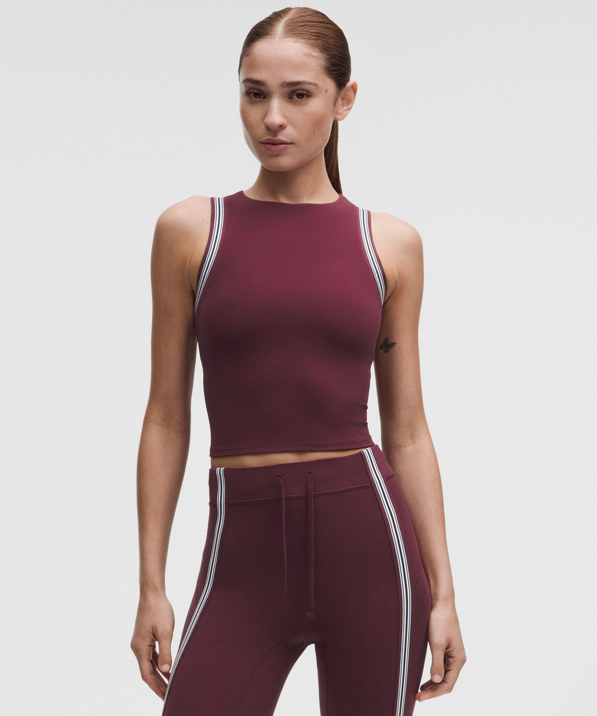 Groove High-Neck Tank TopStripe Trim