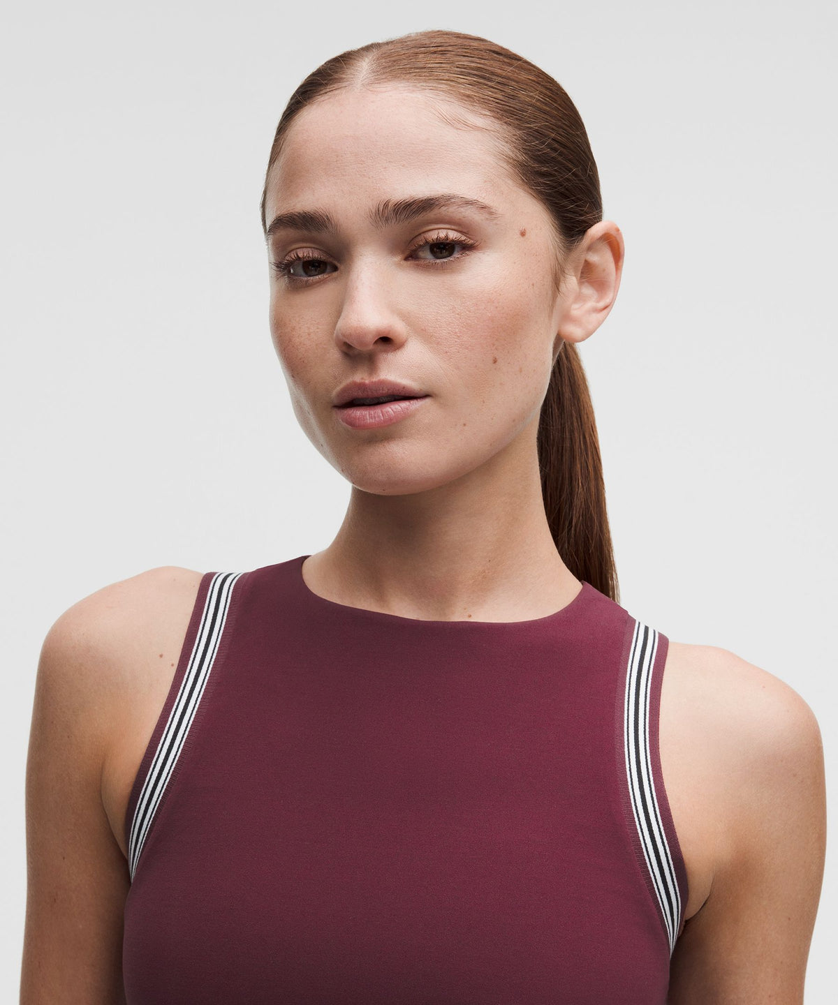 Groove High-Neck Tank TopStripe Trim