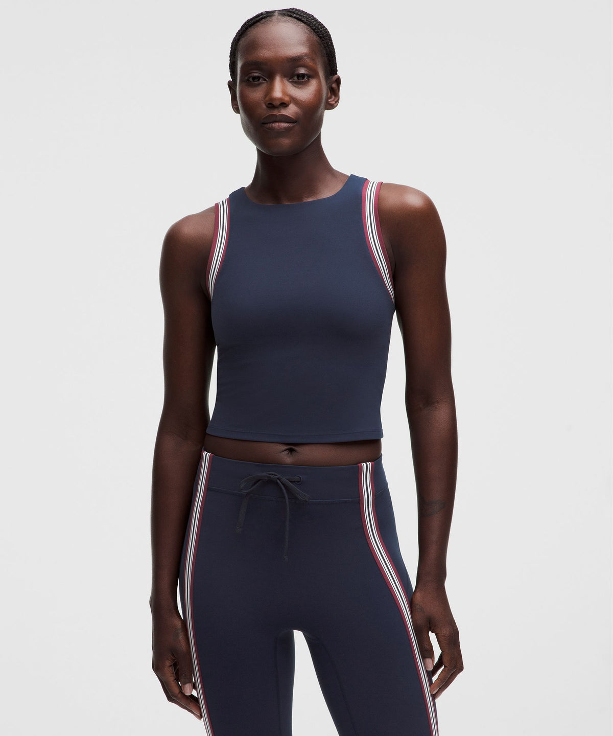 Groove High-Neck Tank TopStripe Trim
