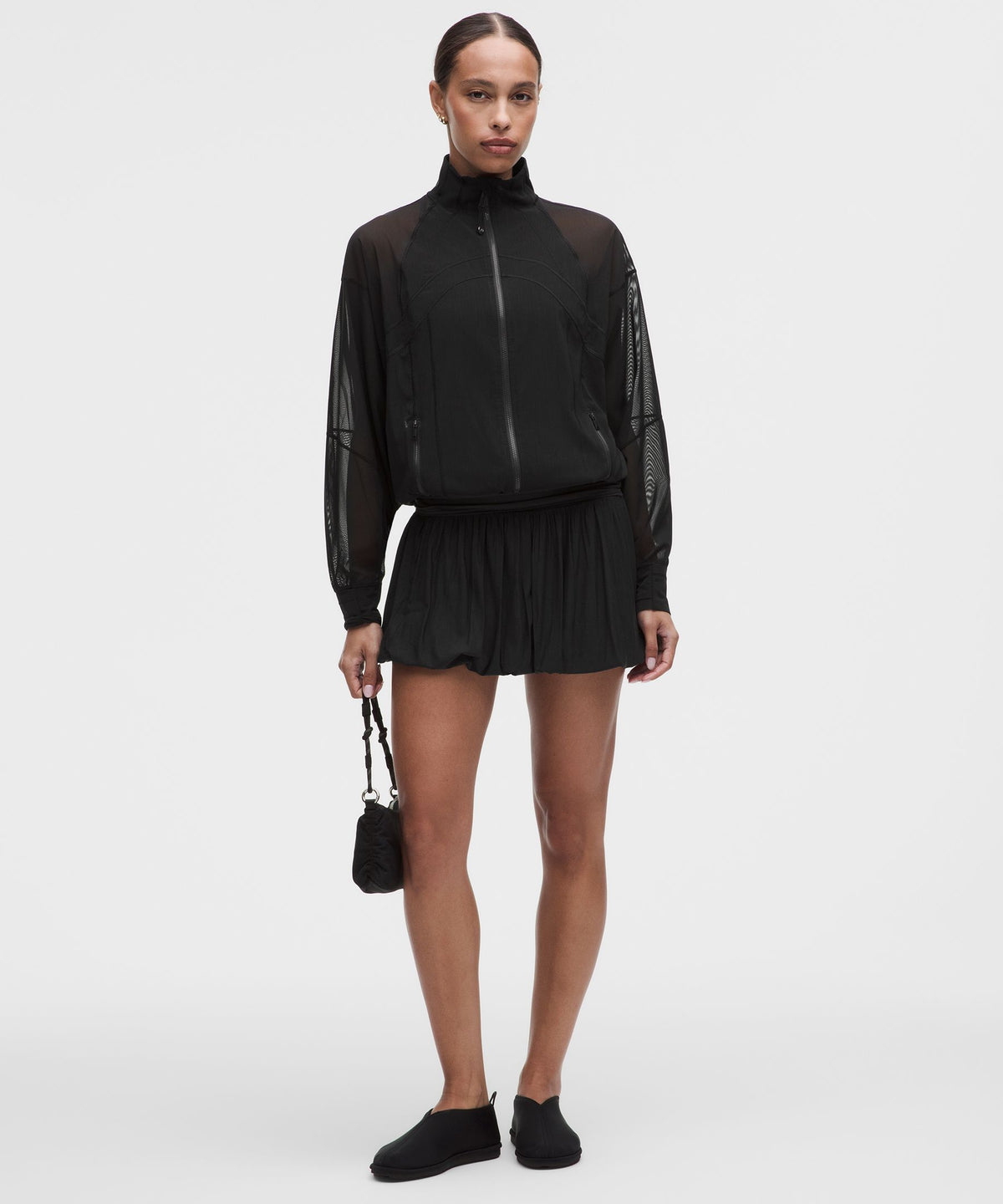 2-in-1 Bubble-Hem Mini Dress