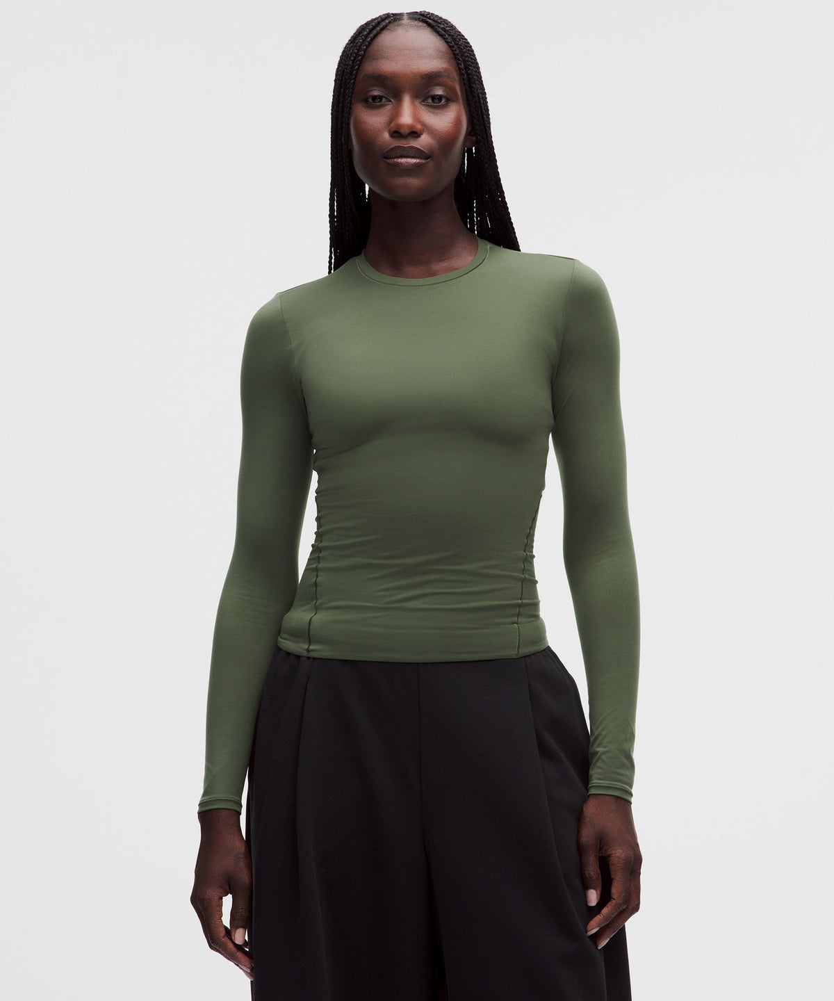 Wundermost Ultra-Soft Nulu Crewneck Long-Sleeve Shirt
