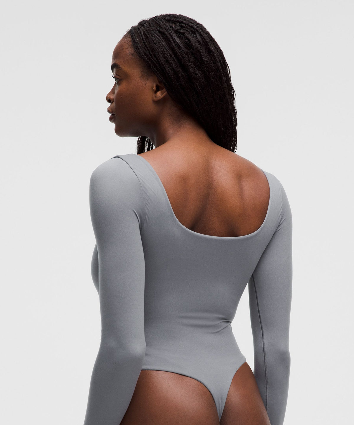 Wundermost Ultra-Soft Nulu Square-Neck Long-Sleeve Bodysuit
