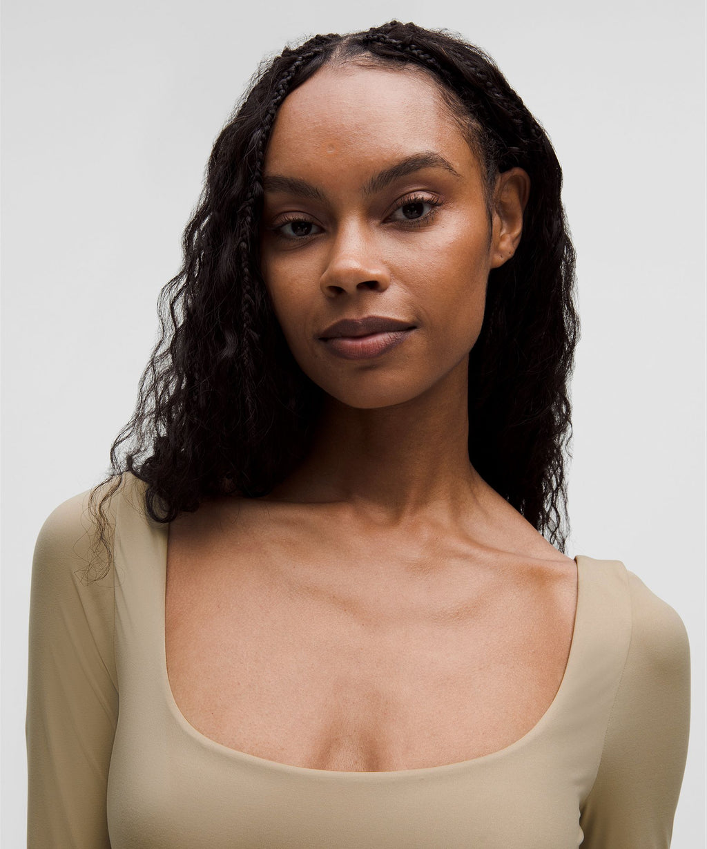 Wundermost Ultra-Soft Nulu Square-Neck Long-Sleeve Bodysuit