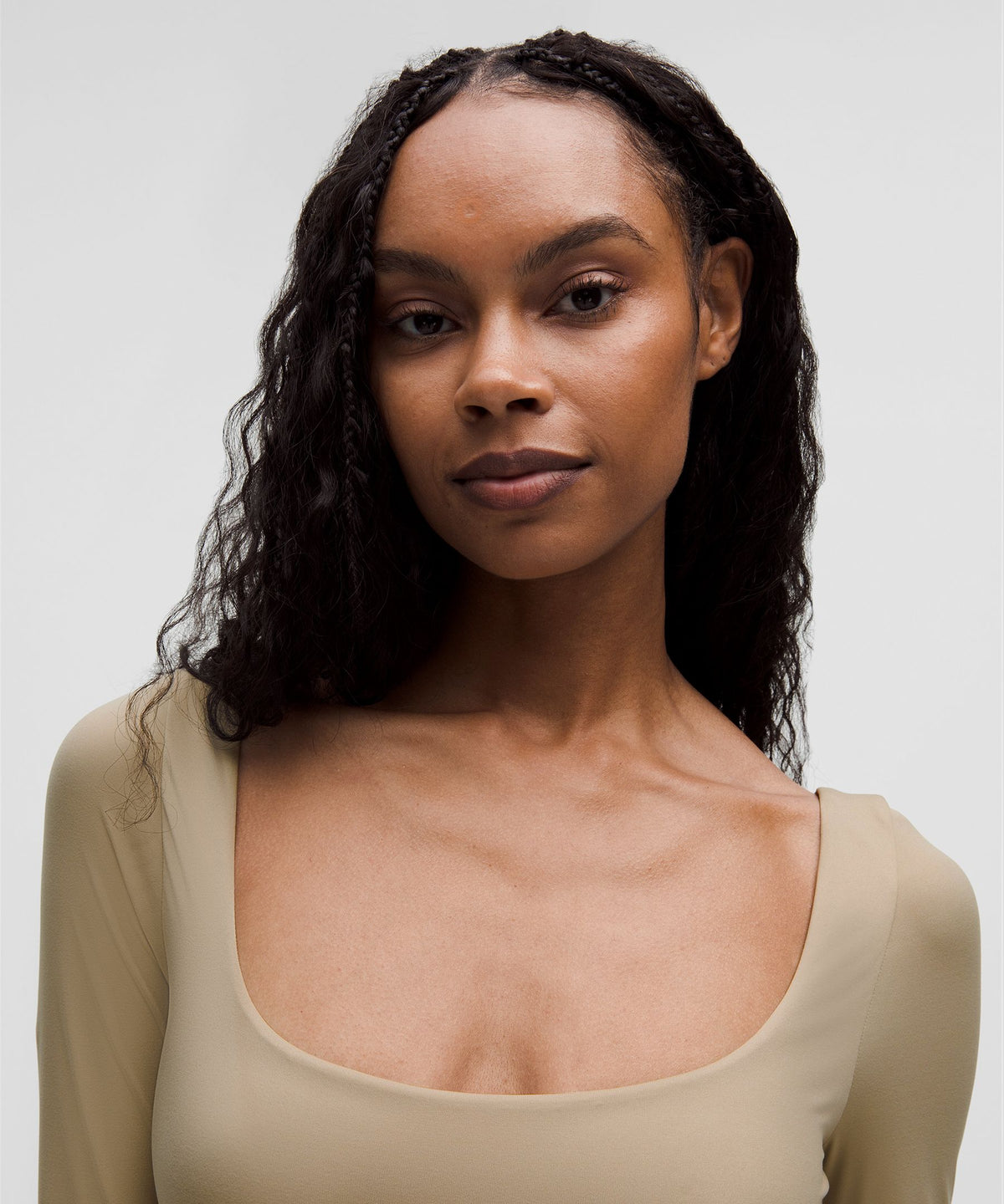 Wundermost Ultra-Soft Nulu Square-Neck Long-Sleeve Bodysuit
