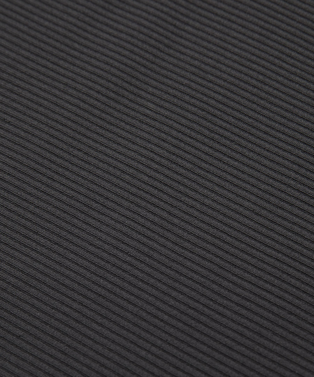 Logo Bead Ribbed Waist-Tie Long-Sleeve Shirt