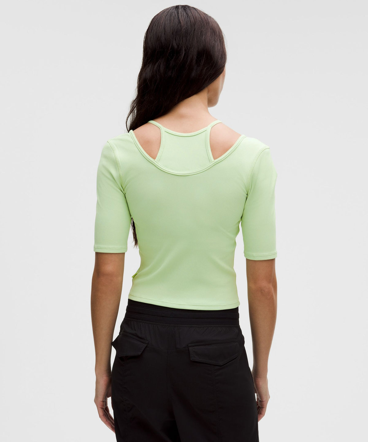 Layered-Look Ribbed Short-Sleeve Shirt