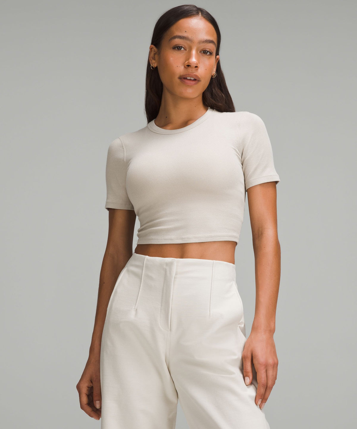Hold Tight Straight-Hem Cropped T-Shirt