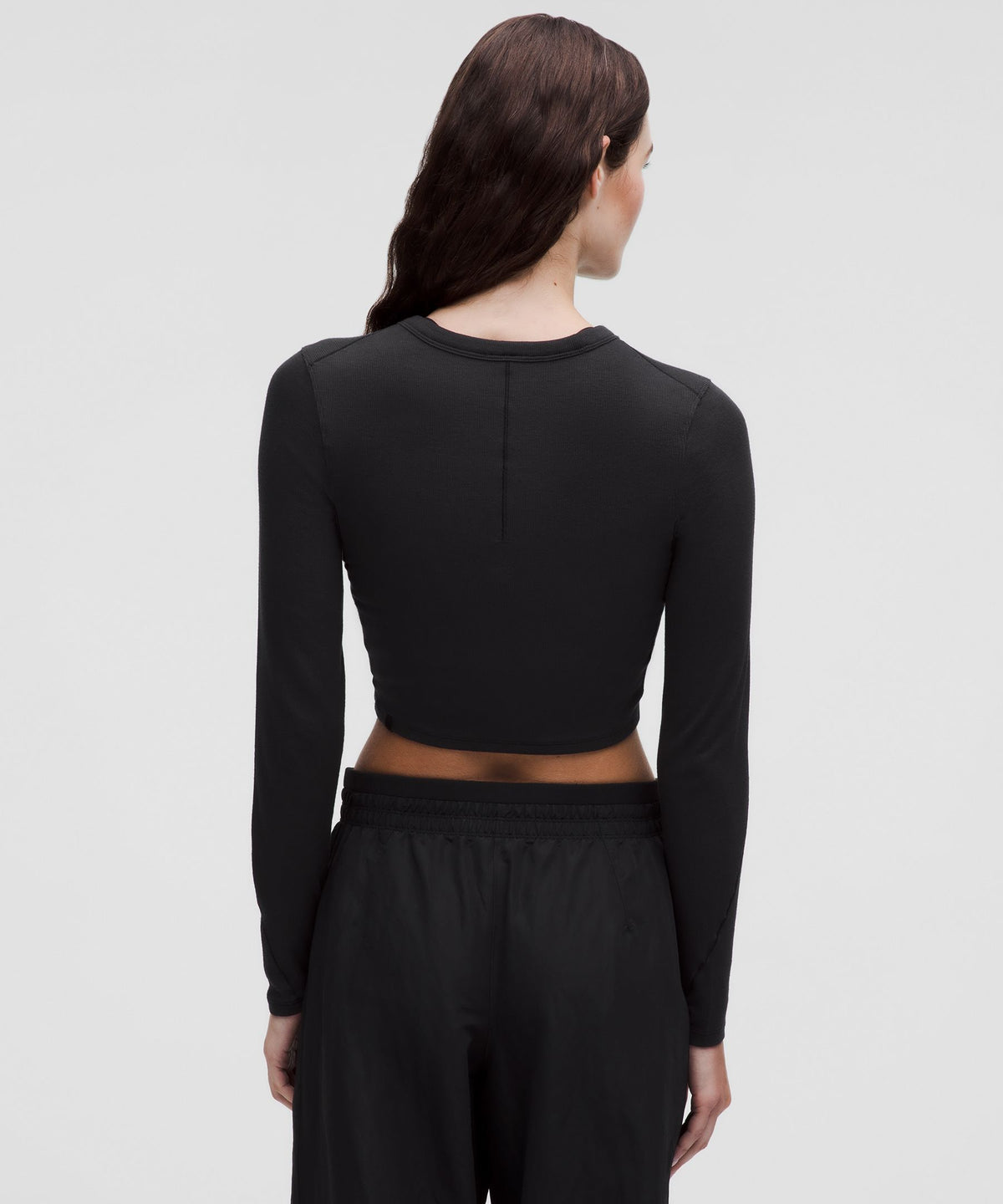 Hold Tight Straight-Hem Cropped Long-Sleeve Shirt