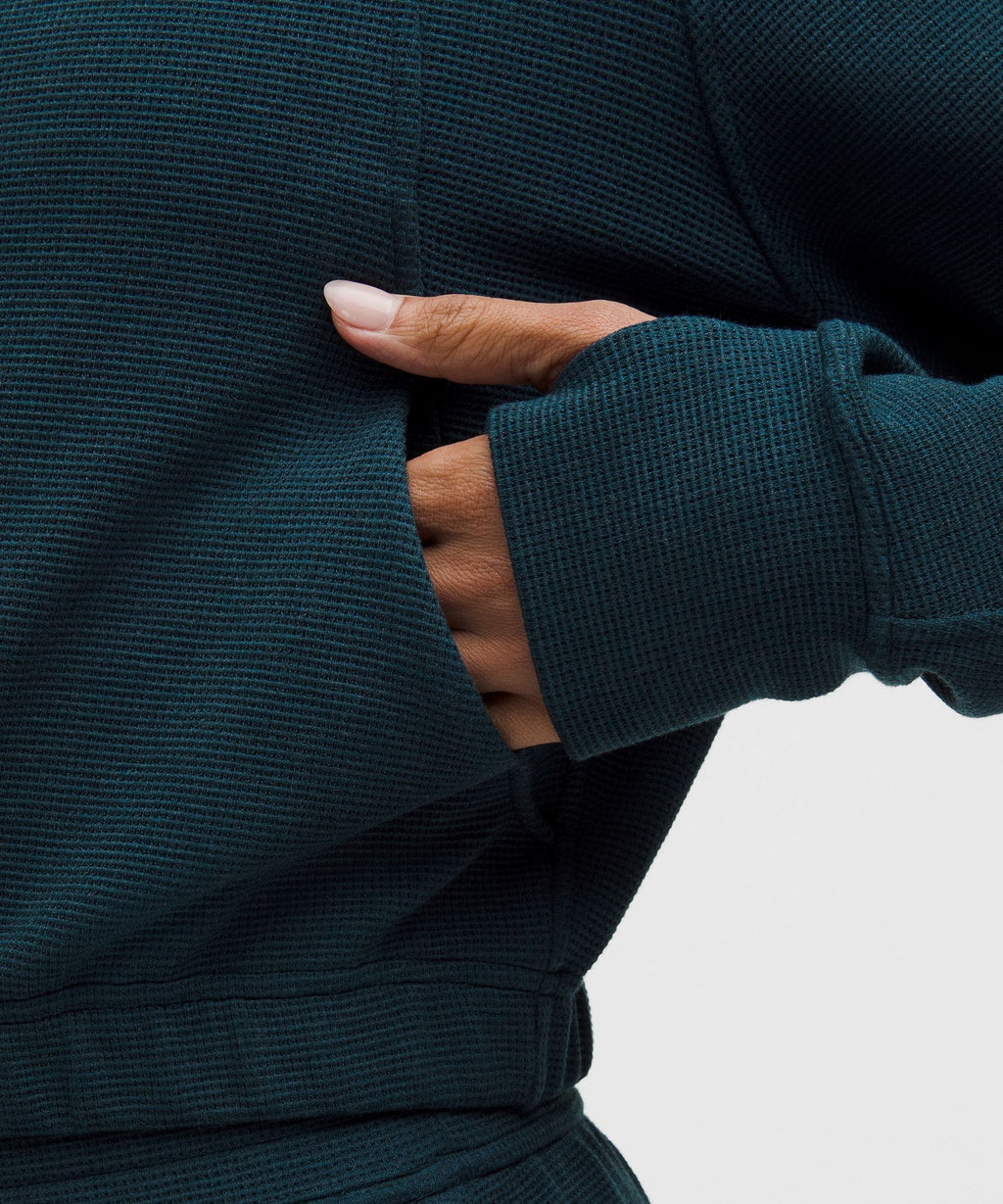 Scuba Cropped Funnel-Neck Half ZipWaffle