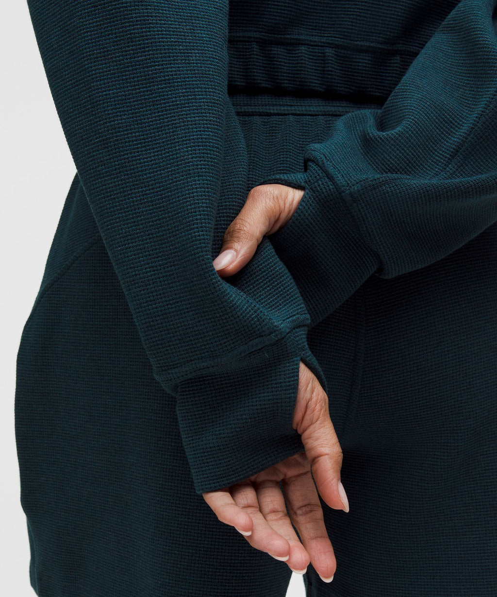 Scuba Cropped Funnel-Neck Half ZipWaffle