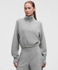 Scuba Cropped Funnel-Neck Half ZipWaffle