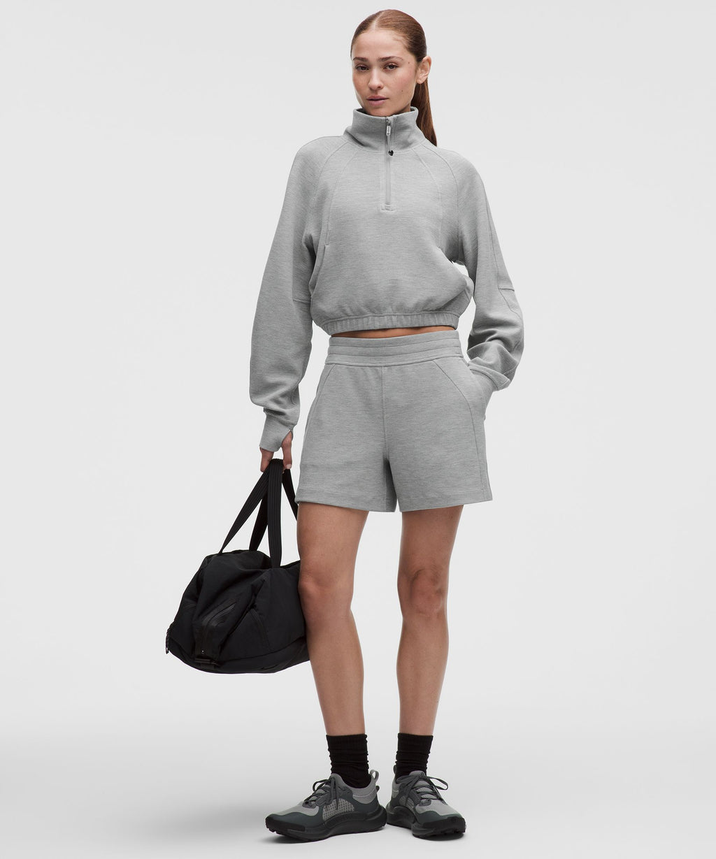 Scuba Cropped Funnel-Neck Half ZipWaffle