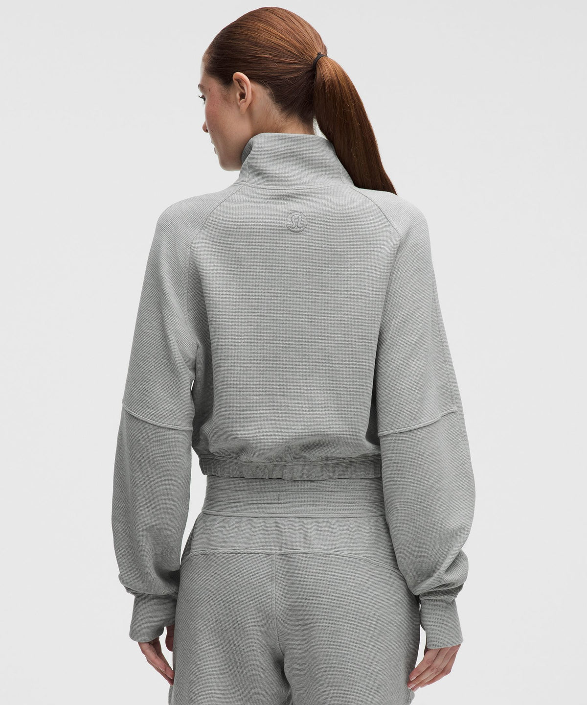 Scuba Cropped Funnel-Neck Half ZipWaffle