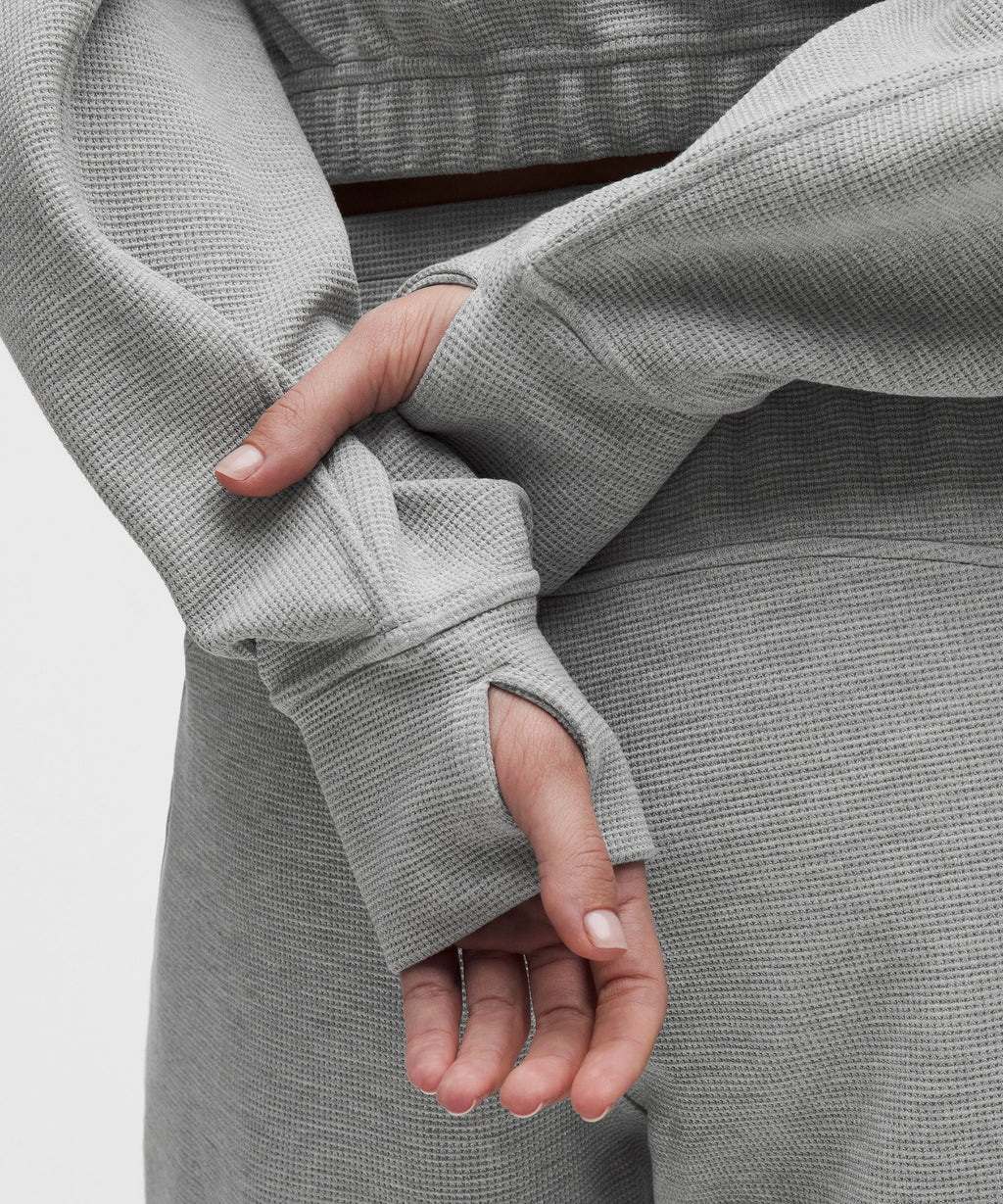 Scuba Cropped Funnel-Neck Half ZipWaffle