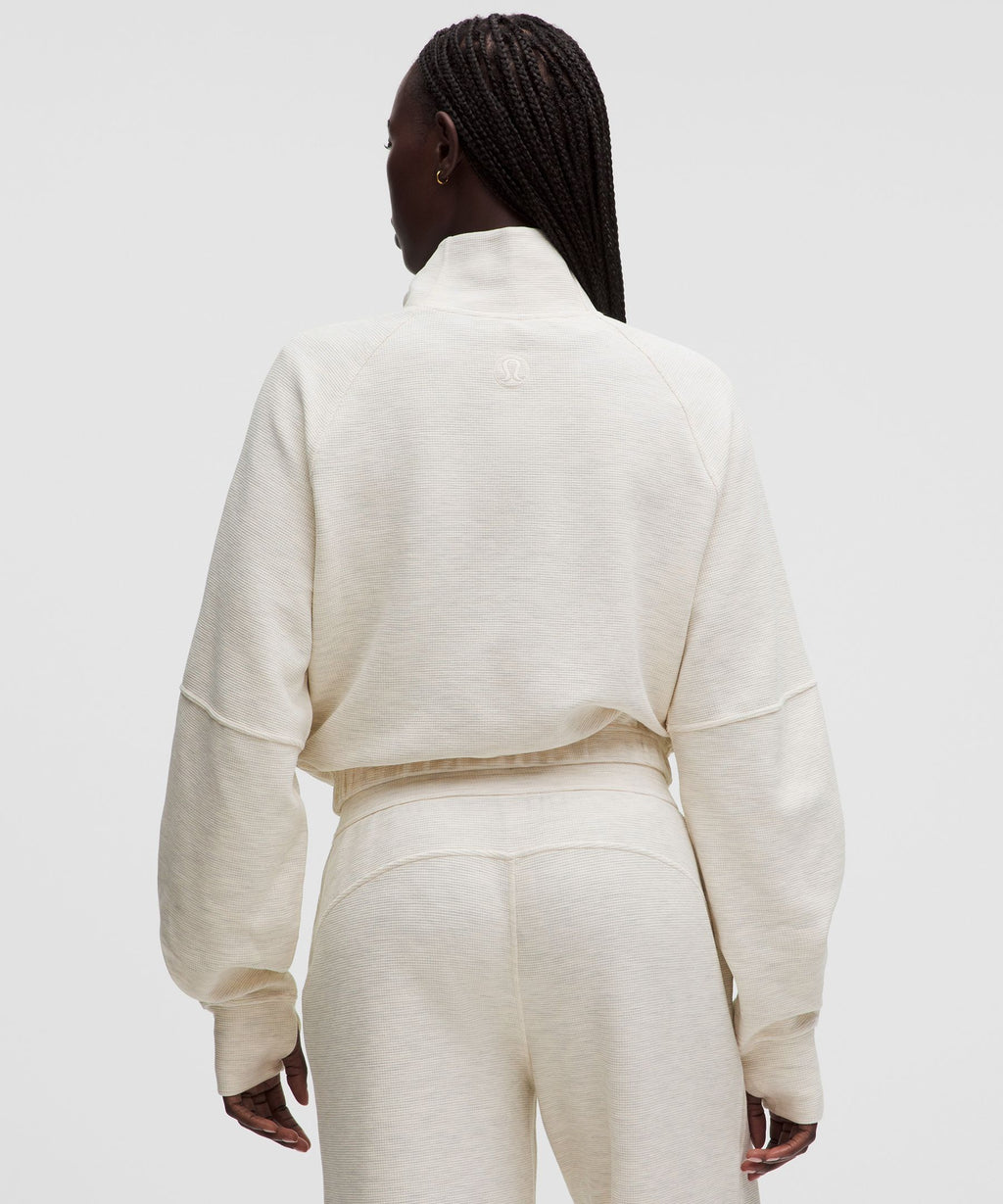 Scuba Cropped Funnel-Neck Half ZipWaffle
