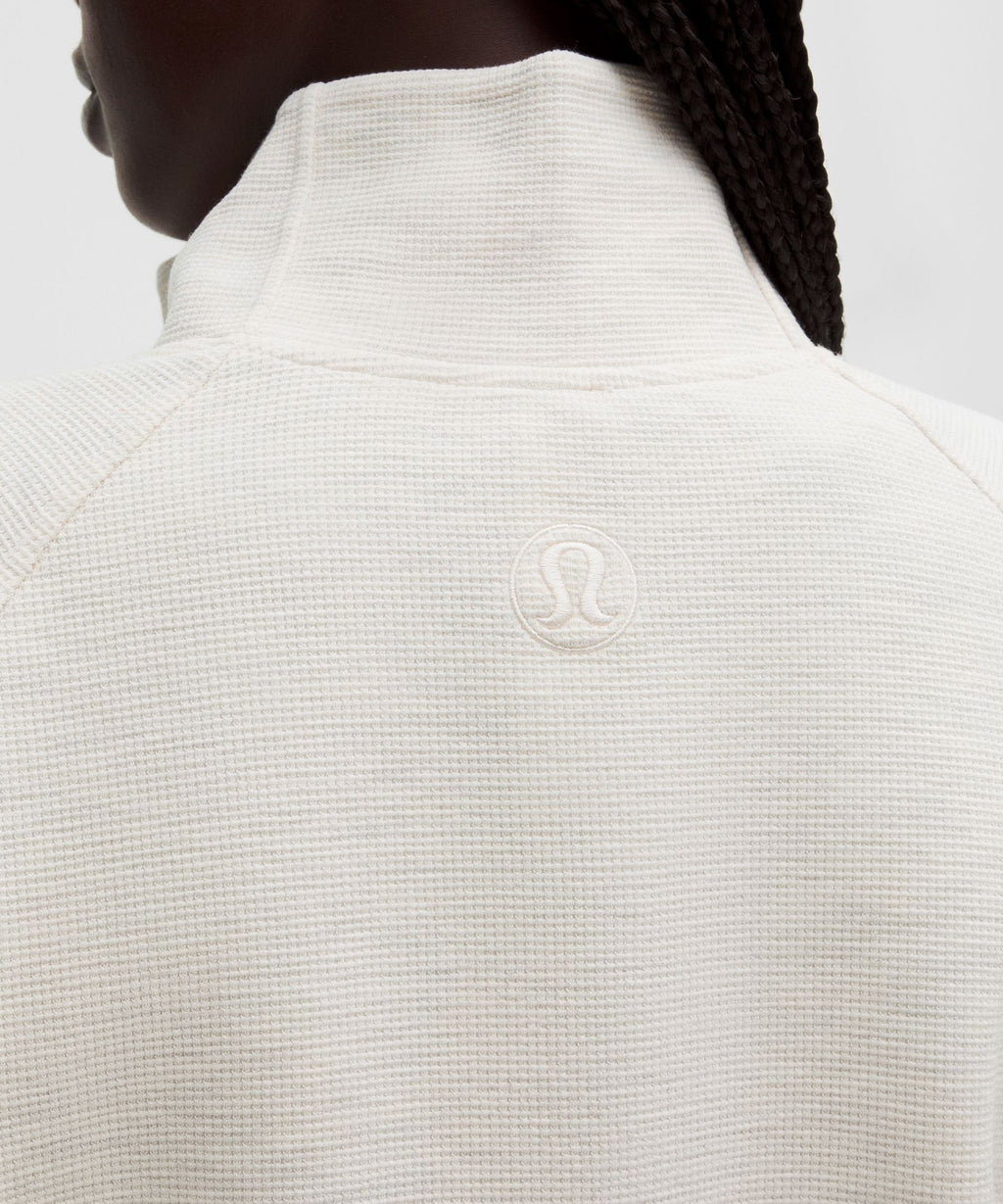 Scuba Cropped Funnel-Neck Half ZipWaffle