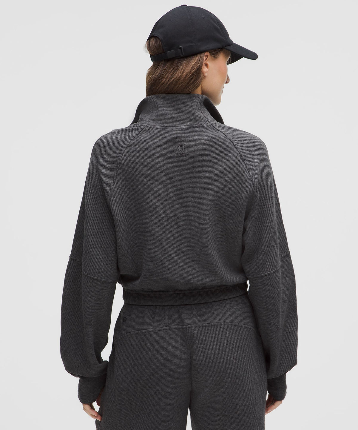 Scuba Cropped Funnel-Neck Half ZipWaffle